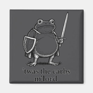 Lustiges mittelalterliches Frosch-Meme-Kohlenhydra Magnet