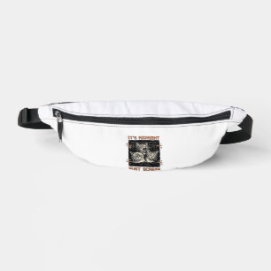 Lustiges Mitternachts-Schreien-Katzen Vintage-Shir Bauchtasche