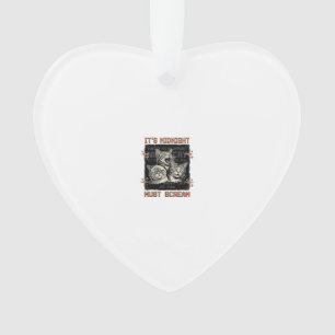 Lustiges Mitternachts-Schreien-Katzen Vintage-Shir Ornament
