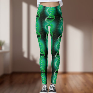 Lustiges modernes DNA-Muster Grün Medizinische Wis Leggings