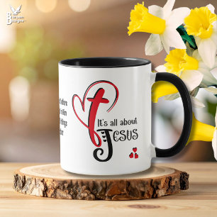 Lustiges modernes ES IST ALLES ÜBER JESUS Christli Tasse