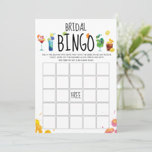 Lustiges & modernes farbenfrohes Cocktails-Bingo-S Einladung