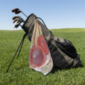 Lustiges Monogramm Retro Handgezeichnete Goldrote  Golfhandtuch (Gras)