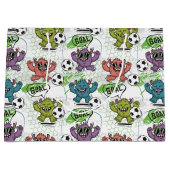 Lustiges Monster-Fußball-Kinder-Muster Große Geschenktüte (Vorderseite)
