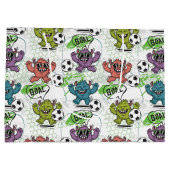 Lustiges Monster-Fußball-Kinder-Muster Große Geschenktüte (Rückseite)