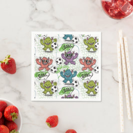 Lustiges Monster-Fußball-Kinder-Muster Serviette