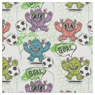 Lustiges Monster-Fußball-Kinder-Muster Stoff