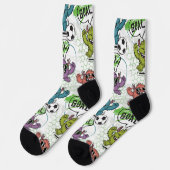 Lustiges Monster-Fußballmuster Socken (Linkes Detail)