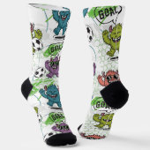 Lustiges Monster-Fußballmuster Socken (Gewinkelt)