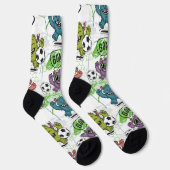 Lustiges Monster-Fußballmuster Socken (Rechts)