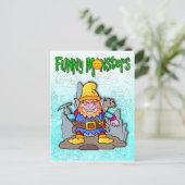 lustiges Monster Postkarte (Stehend Vorderseite)