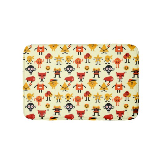 Lustiges Monstermuster Badematte (Vorderseite)