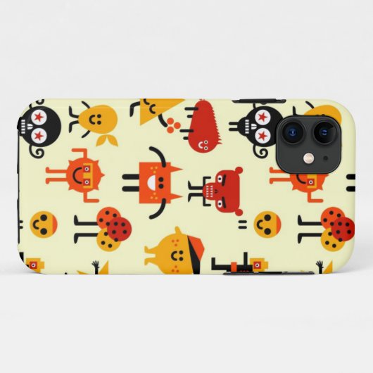 Lustiges Monstermuster Case-Mate iPhone Hülle (Rückseite (Horizontal))
