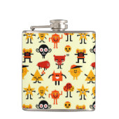 Lustiges Monstermuster Flachmann (Vorderseite)