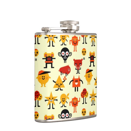 Lustiges Monstermuster Flachmann (Rechts)