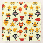 Lustiges Monstermuster Glasuntersetzer (Vorderseite)