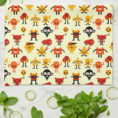 Lustiges Monstermuster Küchentuch (Gefaltet)