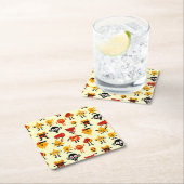 Lustiges Monstermuster Rechteckiger Pappuntersetzer (Vor Ort)