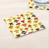 Lustiges Monstermuster Rechteckiger Pappuntersetzer (angewinkelt)