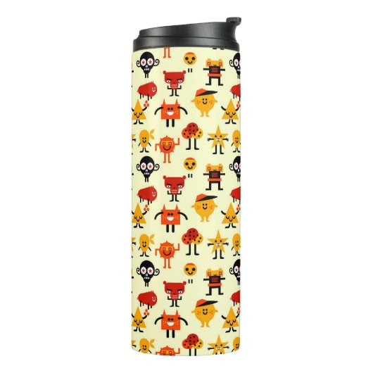 Lustiges Monstermuster Thermosbecher (Nach links gedreht)