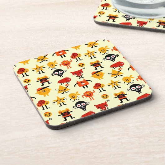 Lustiges Monstermuster Untersetzer (Linke Seite)