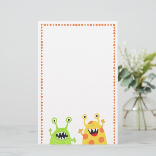 Lustiges Monsterspaß-Cartoonbriefpapier für Kinder Briefpapier (Stehend Vorderseite)