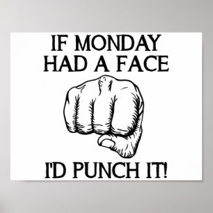 Lustiges Montag-Punch Poster