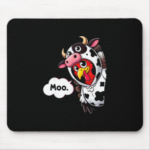Lustiges Moo Truthahn Kuh Kostüm Erntedankfest Män Mousepad