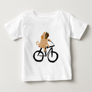 Lustiges Mops-Welpen-Hundereitfahrrad Baby T-shirt