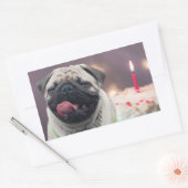 Lustiges Mopsgeburtstags-Party Rechteckiger Aufkleber (Umschlag)