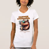 Lustiges Morgenkaffee-Trinker T-Shirt (Vorderseite)