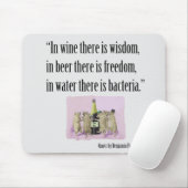 Lustiges Mousepad - Franklin, Wein, Bier und (Mit Mouse)
