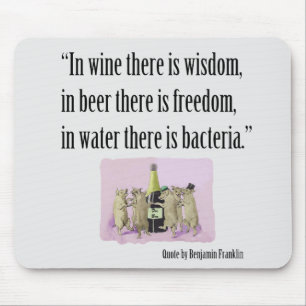 Lustiges Mousepad - Franklin, Wein, Bier und