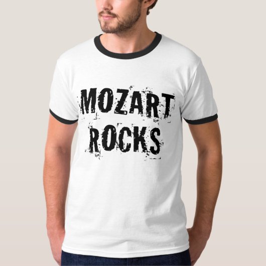 Lustiges Mozart-Felsen-Musik-Geschenk T-Shirt (Vorderseite)