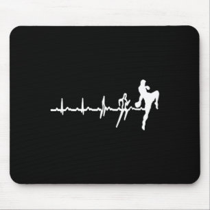 Lustiges Muay Thai Herzschlag Herz Kickboxen Liebe Mousepad