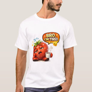 Lustiges Müdes Tomaten-Bro Ich Bin Müde Niedliches T-Shirt