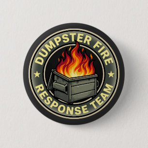 Lustiges Müllcontainer-Feuer-Reaktionsteam  Button
