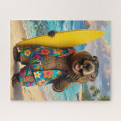 Lustiges Murmeltier beim Surfen Puzzle (Horizontal)