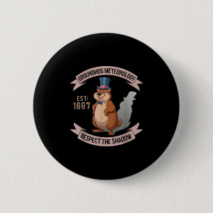 Lustiges Murmeltier Uni Erwachsene Kinder Schwarze Button