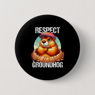 Lustiges Murmeltier zum Tag des Murmeltiers verlan Button