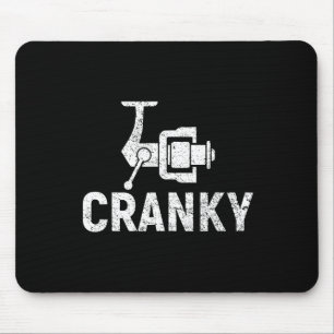 Lustiges mürrisches Angelrollenshirt Humor Fischer Mousepad