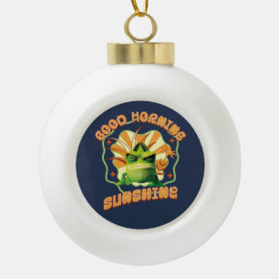 Lustiges mürrisches Chamäleon Morgen Humor Keramik Kugel-Ornament