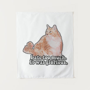 Lustiges mürrisches Katzen-Meme für Katzen- und Kä Wandteppich