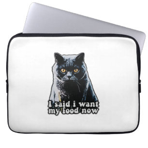 Lustiges mürrisches Katzen-Meme für Katzenbesitzer Laptopschutzhülle