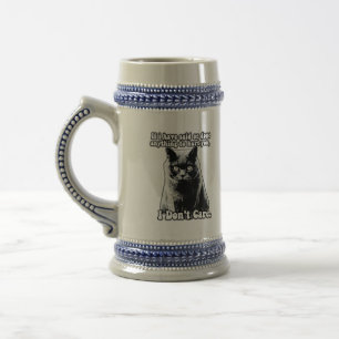 Lustiges mürrisches Katzen-Meme für Katzenliebhabe Bierglas