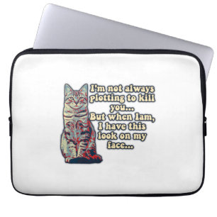 Lustiges mürrisches Katzen-Meme für Katzenliebhabe Laptopschutzhülle