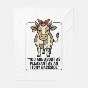 Lustiges mürrisches Patchwork-Kuh Vintage T-Shirt  Fleecedecke