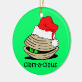 lustiges Muschel Weihnachten Keramikornament (Links)
