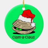lustiges Muschel Weihnachten Keramikornament (Hinten)