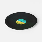 Lustiges musikalisches Blickvinyl, das Pappteller (Schrägansicht)